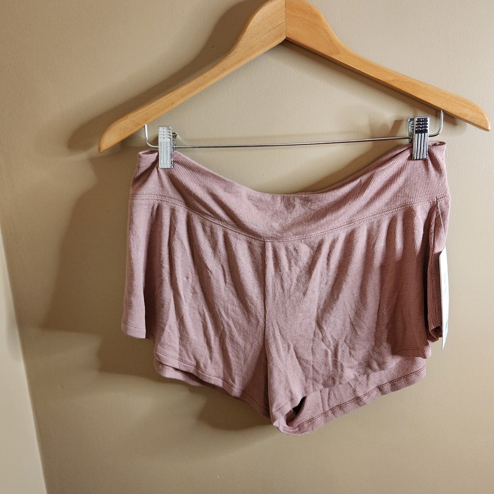 Athleta Well Rested Rib Sleep Short  Mauve Pink Loungewear NWT Size M